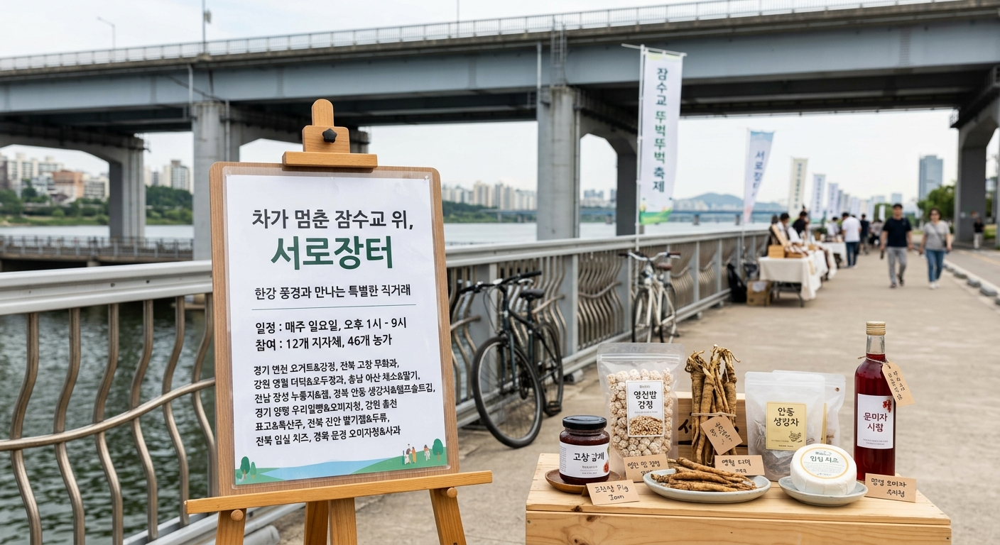 잠수교와 뚜벅뚜벅 축제, 산책하다 만나는 직거래의 매력