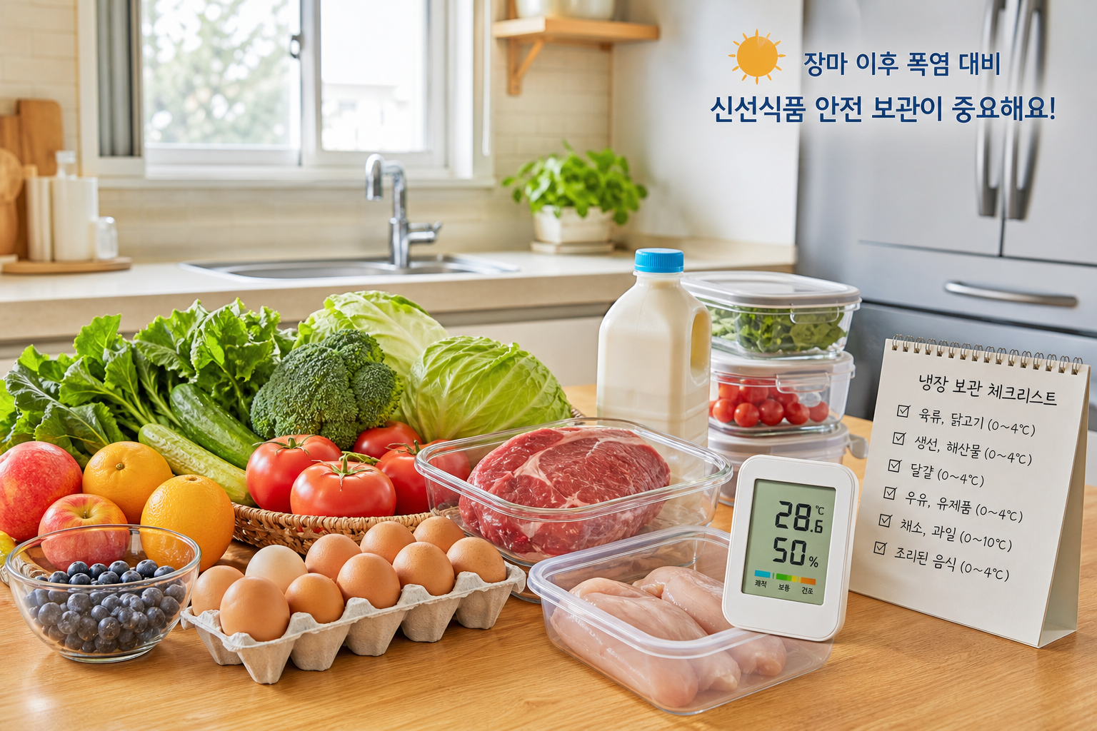 장마 이후 폭염 대비 식재료 관리 이미지