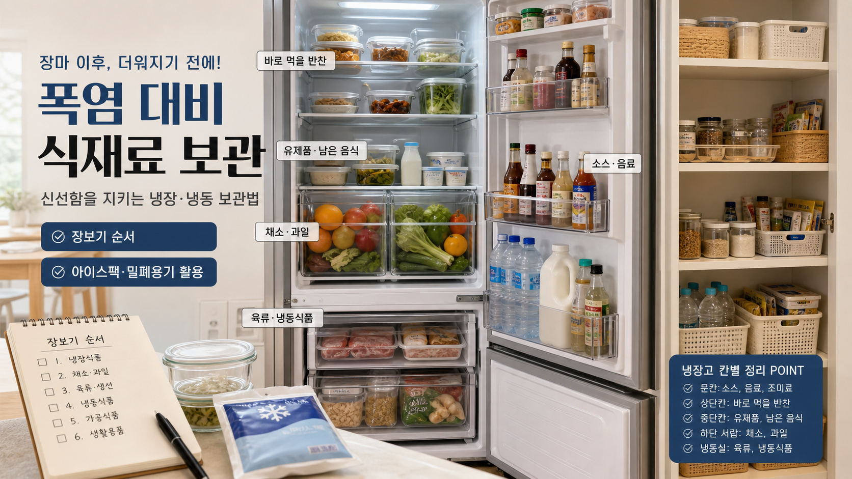 폭염 대비 냉장고와 팬트리 정리 이미지