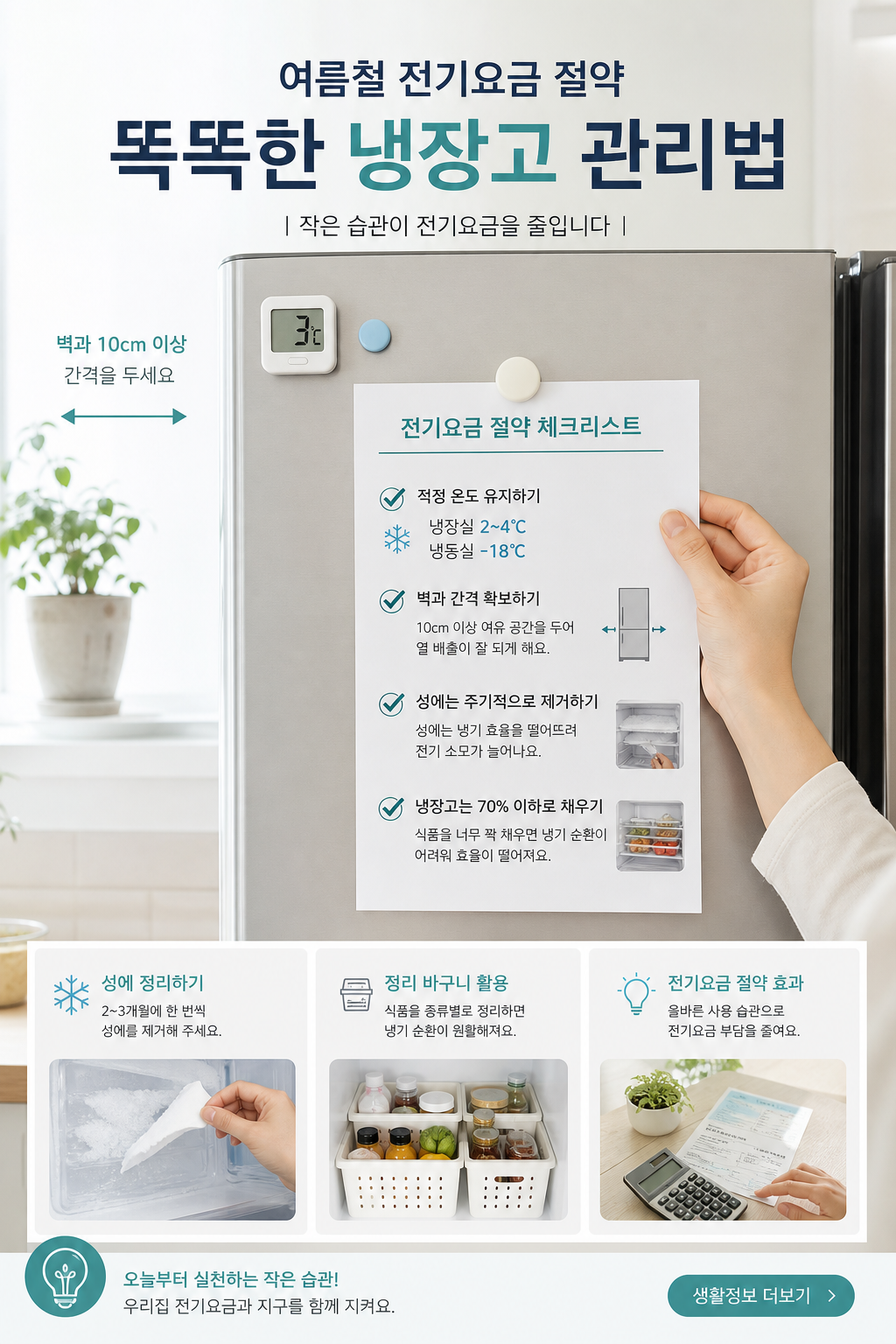 냉장고 전기요금 절약 체크리스트 이미지