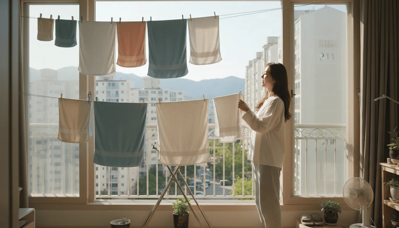 수건 건조의 황금비율: 채광, 통풍, 온도
