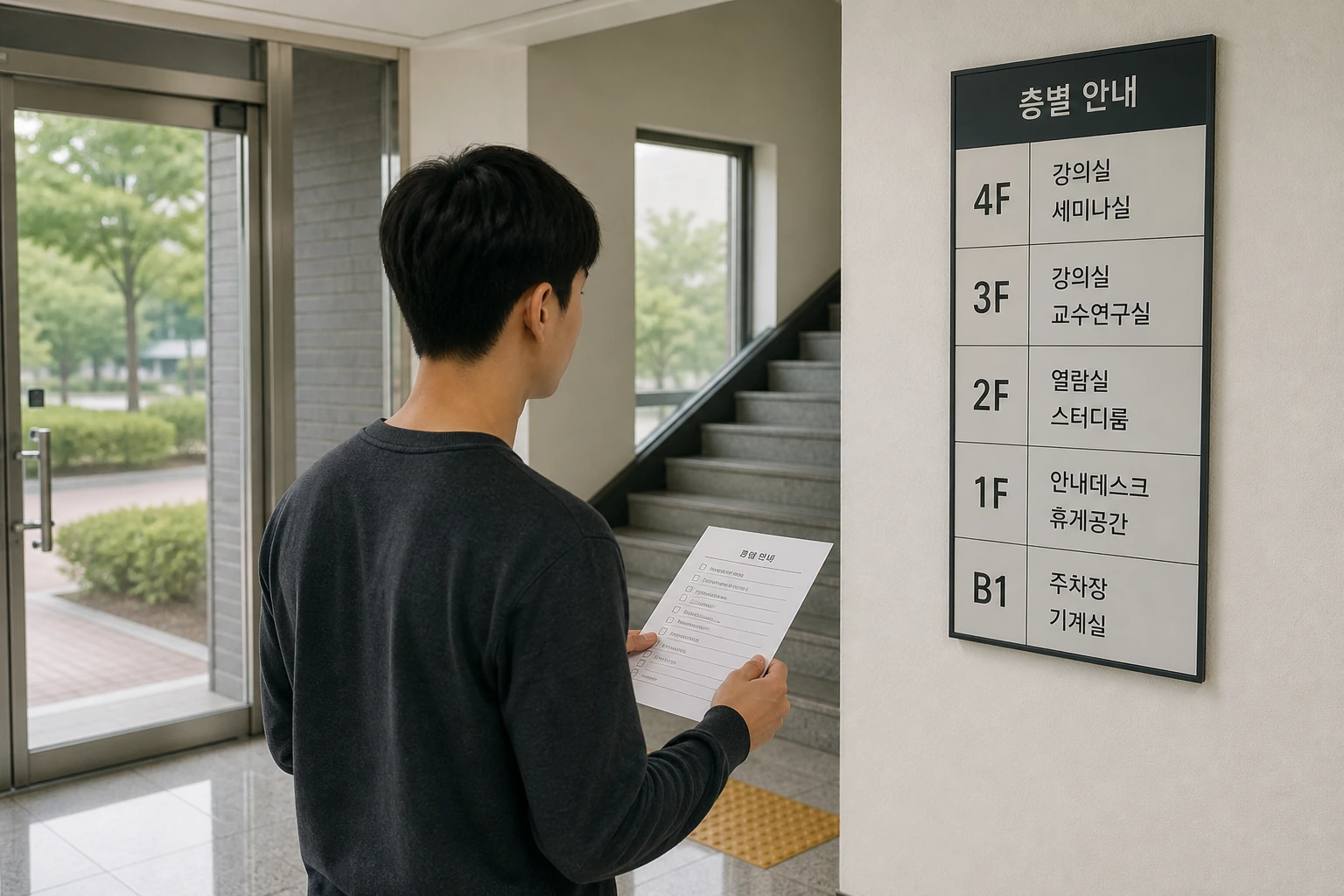 해군사관학교 생활관 1층 위치 확인 안내 이미지